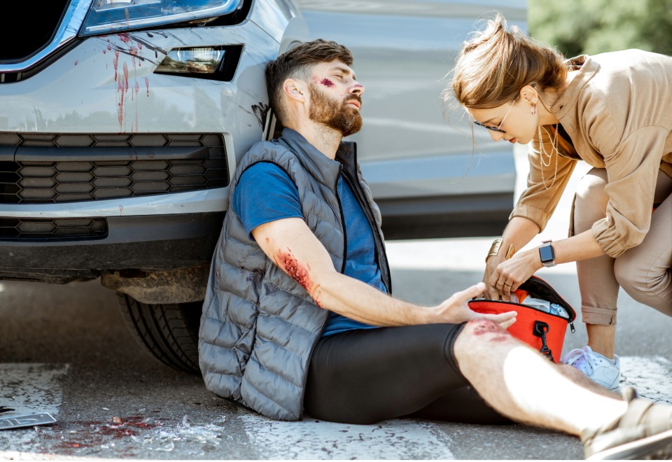 Serious car accident scene requiring prompt claim review
