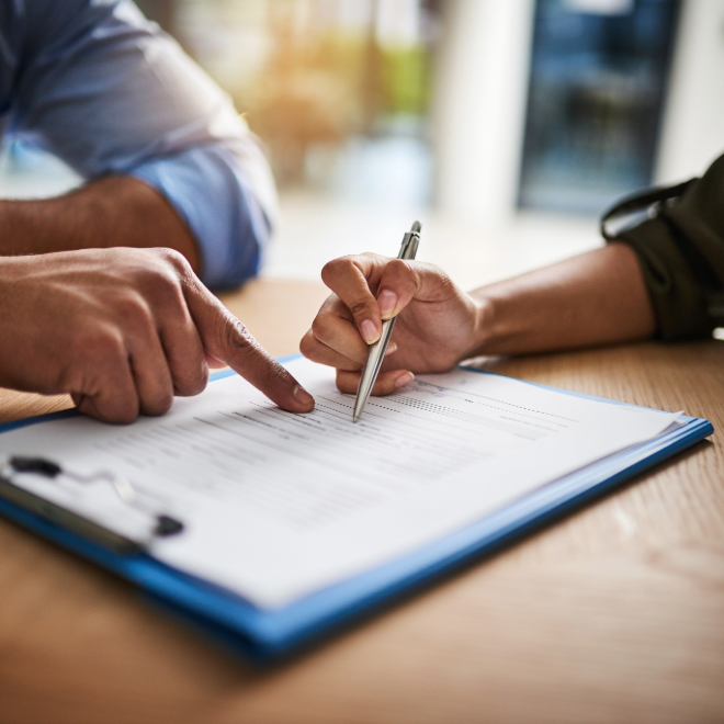 Signing a Notice of Claim form