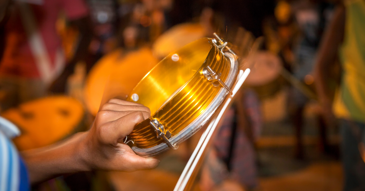 Champagne glass inside a party bus nightlife scene