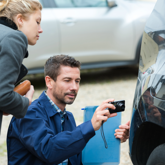 Driver calling police after a rear-end accident