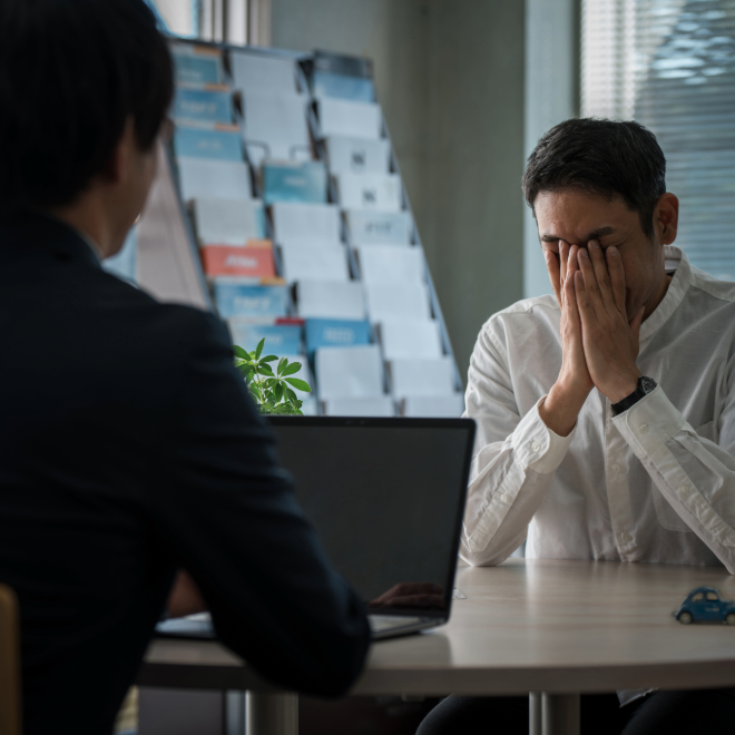 Insurance claim dispute meeting with an adjuster
